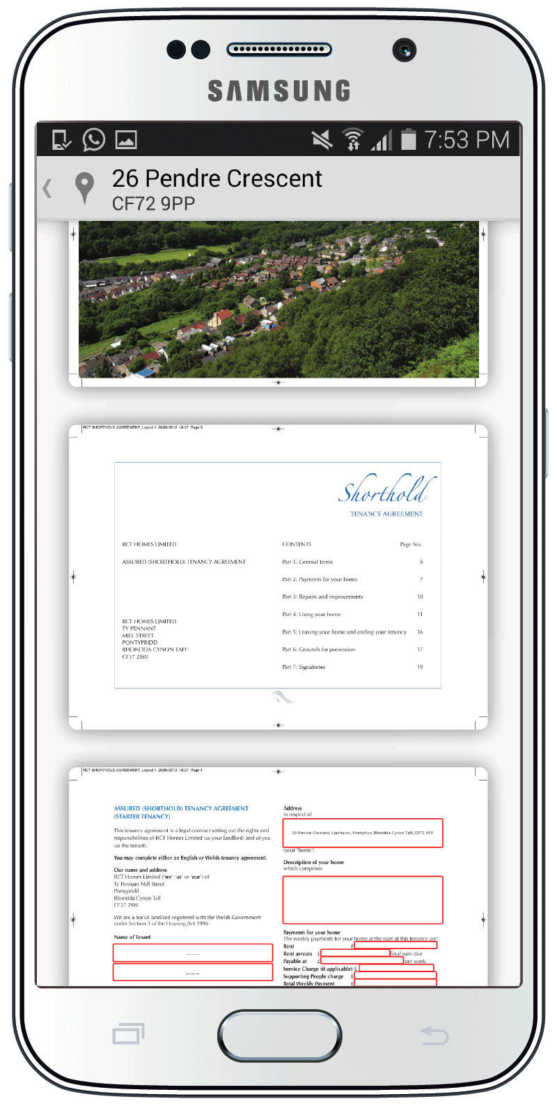 PanConnect Mobile displaying a paper preview of a form