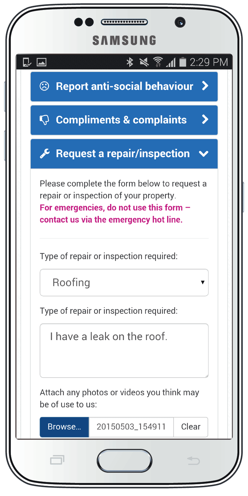 PanConnect Self-Service displaying a form